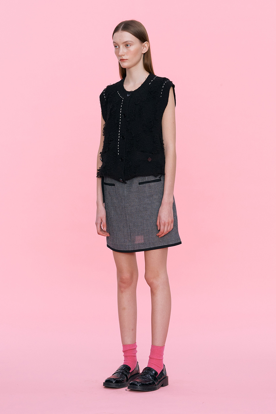 [Outlet] Tweed  Miniskirt_BLACK