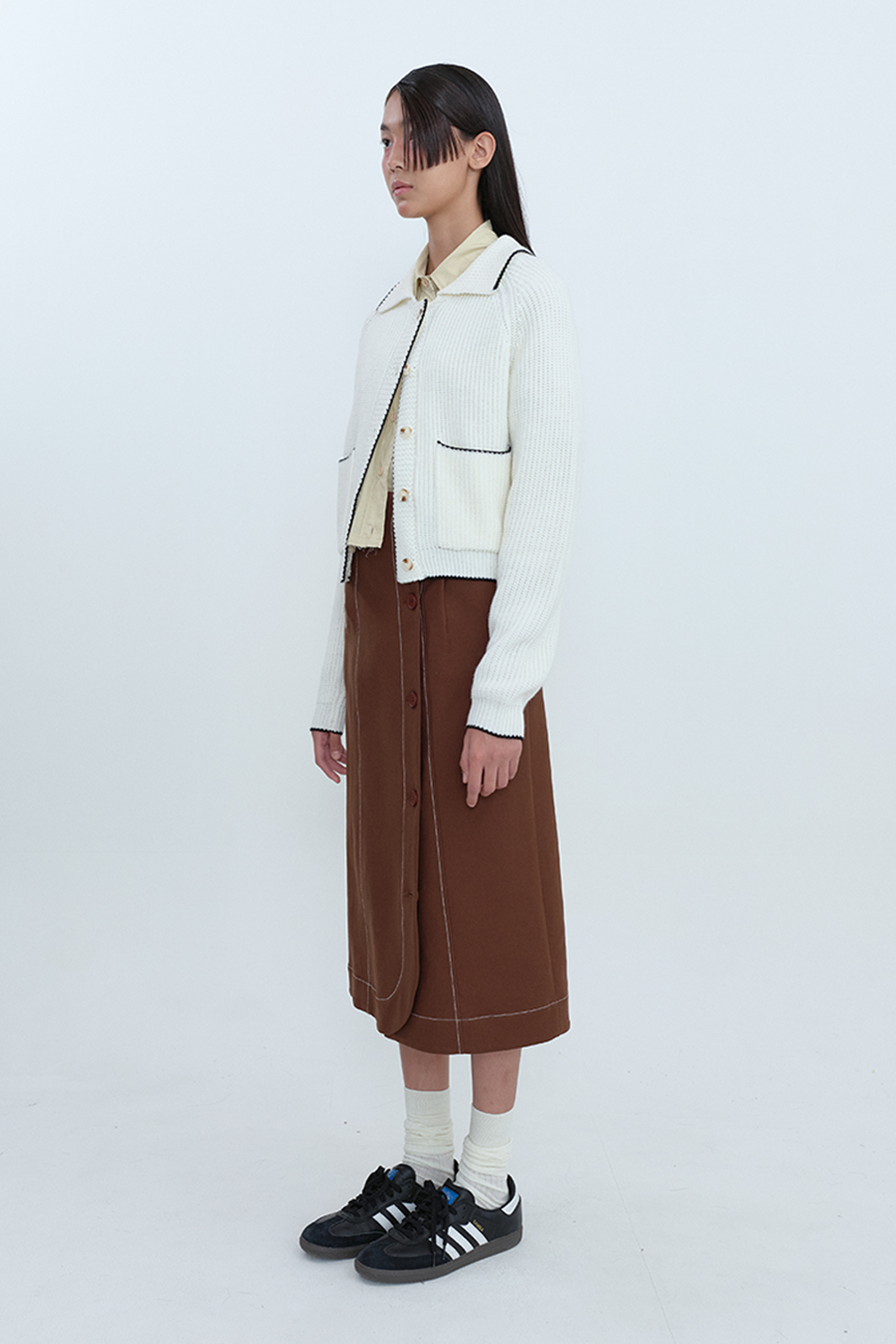 [Outlet] Trimming Cardigan_IVORY